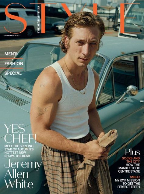 Jeremy Allen White covers The Sunday Times Style September 25th, 2022 by Christopher Anderson Jessica Ortiz, Christopher Anderson, Line Of Best Fit, Lip Gallagher, Vogue Ukraine, Allen White, Perfect Teeth, Jeremy Allen White, Brown Aesthetic