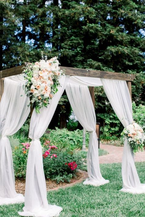 Tented Ceremony, Napa Wedding Venues, Wedding Ceremony Backdrop Outdoor, Sleeping Beauty Wedding, Pond Wedding, Fall Wedding Arches, Simple Beach Wedding, Arch Decor, Amazing Wedding Photography