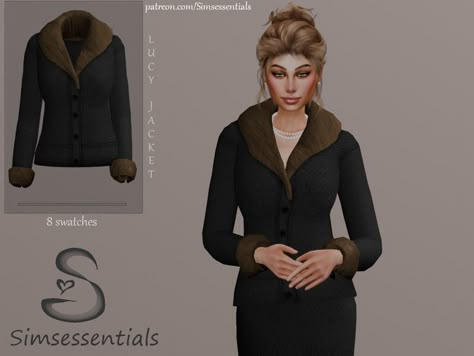 Sims 4 Jacket, Clare Siobhan Sims, Clare Siobhan, Mod For Sims 4, Linen Halter Dress, Halloween City, The Sims 4 Female Clothing, No Clothing, Sims Custom Content