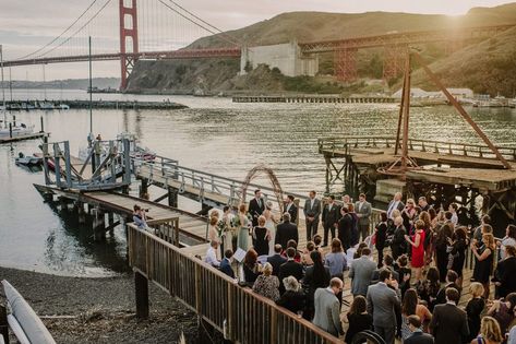 Presidio Yacht Club | Sausalito | wedding venue  Helena and Laurent Photography Bridge Wedding, Northern California Wedding Venues, Sausalito California, West Coast Wedding, Yacht Club Wedding, The Golden Gate Bridge, California Wedding Venues, Beach Ceremony, Northern California Wedding