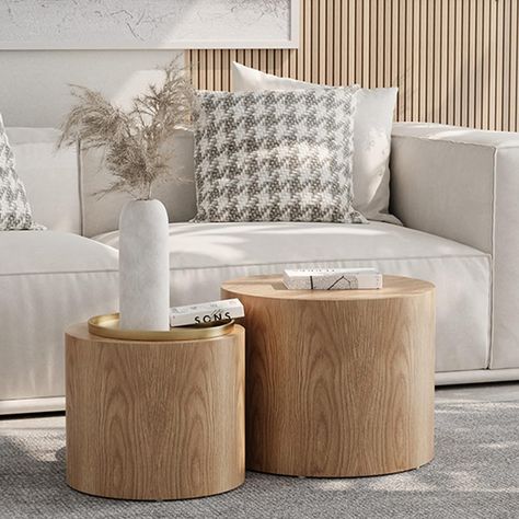 Amazon.com: HanStrong Small Coffee Table Nesting End Table Set of 2, Round Coffee Table Wood Side Table Circle Accent Tables for Small Spaces Living Room Bedroom Balcony Office, Oak : Home & Kitchen Round Nesting Coffee Table, Apartment 2023, Coffee Table Set Of 2, Round Coffee Table Sets, Round Nesting Coffee Tables, Nesting End Tables, Nesting Coffee Table, Round Coffee Table Modern, Round Wood Coffee Table