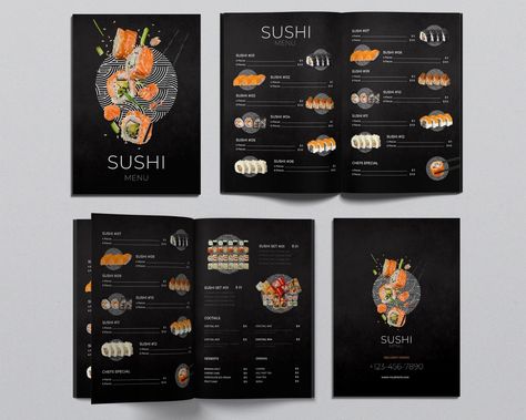 Sushi Menu Template, Editable Japan Food Menu Template, Sushi Food Menu, Customizable Minimalistic Menu Template, Modern Menu - Etsy Austria Japanese Food Menu Design, Sushi Menu Design, Sushi Bar Design, Japanese Food Menu, Menu Sushi, Sushi Menu, Visuell Identitet, Japanese Menu, Sushi Design