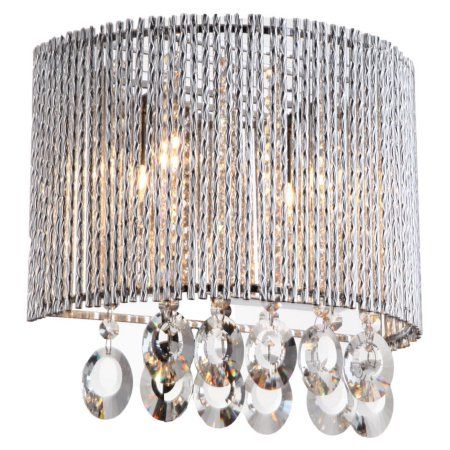 Crystalline Round 2 Light Crystals Wall Sconce, Silver Sconces Master Bath, Stage Kitchen, Ribbon Window, Diy Wall Sconces, Pretty Bath, Dining Sconces, Bath Sconces, Sconces Fireplace, Traditional Wall Sconces