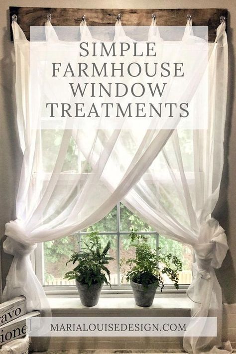 Window Treatments Farmhouse, Cortinas Country, Farmhouse Living Room Curtains, Ideas Armario, Diy Farmhouse Decoration, Simple Window Treatments, Farmhouse Window Treatments, Bathroom Window Treatments, Simple Farmhouse