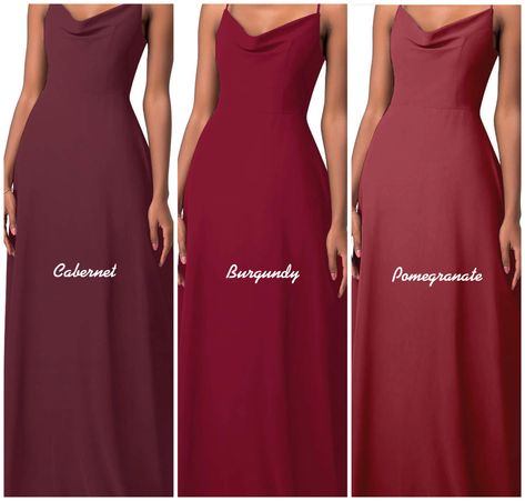 Wine Colour Bridesmaid Dresses, Shades Of Maroon Bridesmaid Dresses, Shades Of Burgundy Bridesmaid Dresses, Wine Colour Combination Dress, Cabernet Wedding Colors, Kebaya Burgundy, Azazie Burgundy, Cabernet Wedding, Cabernet Dress