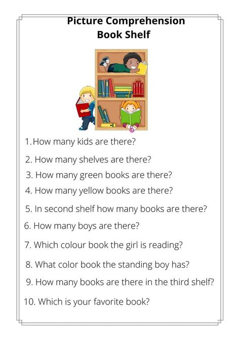 Picture Comprehension  Free worksheets for kindergarten Speaking For Kindergarten, Picture Talk For Kindergarten, Picture Comprehension For Kindergarten, Picture Talk For Kids, Free Worksheets For Kindergarten, Sentence Making, Princess Lessons, Preschool Alphabet Letters, English Comprehension