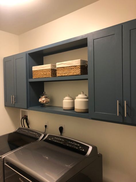 Laundry Room Overhead Cabinets, Diy Cabinet Laundry Room, Laundry Room Cabinet Configurations, Lau Dry Room Cabinets, Laundry Room Upper Cabinet Ideas, Above Laundry Cabinets, Laundry Room Cabinets Above Washer, Diy Laundry Cabinet, Laundry Room Design Cabinets