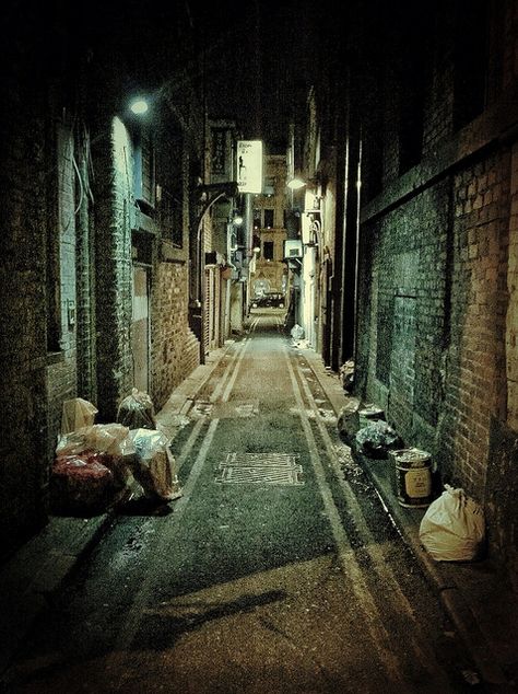 Alleyway in China, Manchester, UK Abandoned Alleyway, Dark Alleyway, Cityscape Drawing, Dark City, Sci Fi Environment, Cyberpunk City, Dark Matter, City Photography, Urban Photography