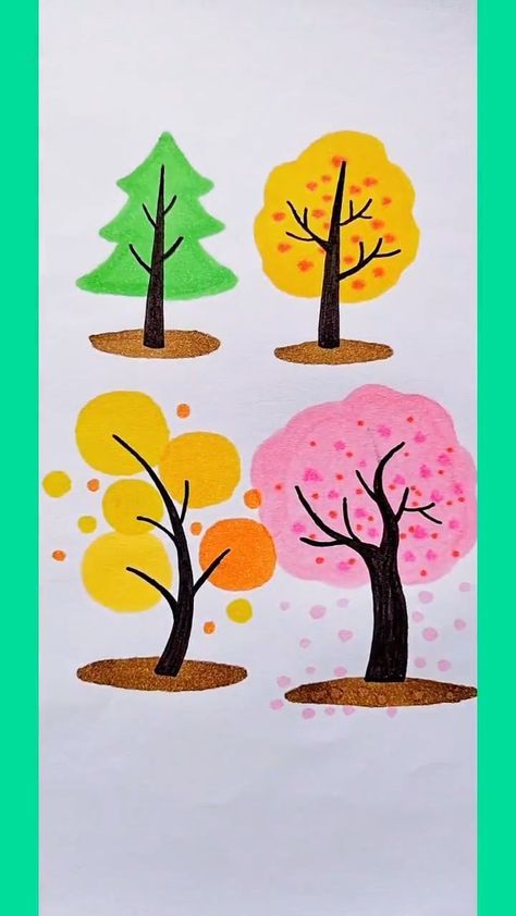 Draw Pine Trees, Draw Forest, How To Draw Trees, Draw A Tree, Draw Trees, Tree Drawing Simple, How To Draw Realistic, Hand Art Kids