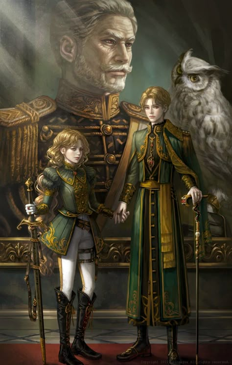 Sibling Art, Fantasy City, Fantasy Inspiration, Digital Art Girl, Medieval Fantasy, Dnd Characters, Handsome Anime Guys, Character Portraits, Two People