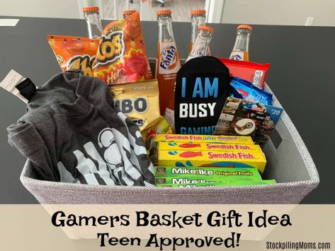 Teen Gift Basket, Homemade Gift Baskets, Boyfriend Gift Basket, Valentine Gift Baskets, Valentine Baskets, Birthday Basket, Raffle Baskets, Gifts For Teen Boys, Birthday Gift Baskets