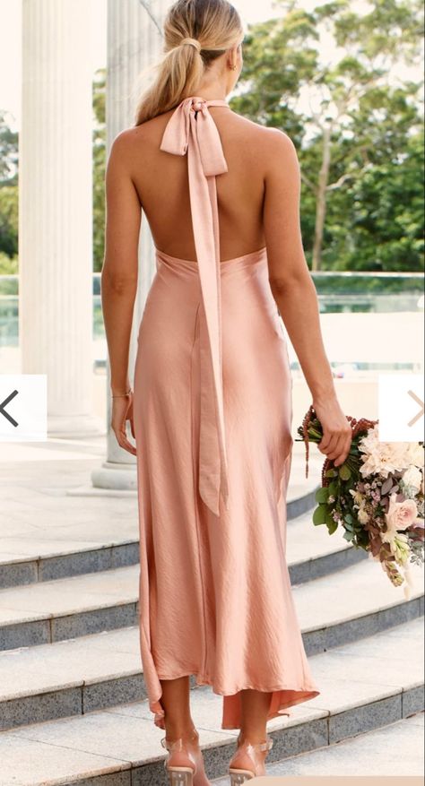 Peach Bridesmaid Dresses, Peach Bridesmaid, Dress Peach, Peach Dress, Maxi Dress Prom, Backless Maxi Dresses, Evening Look, Midi Dress Sleeveless, Sleeveless Maxi Dress