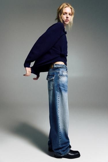 Jean Pocket Detail, Jean Large, Skater Jeans, Jean Pockets, Pull & Bear, Pocket Detail, Medium Blue, Shopping Outfit, Wide Leg