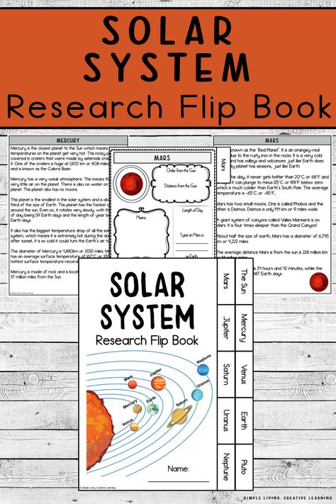 Solar System Flip Book, Solar System Unit Study, About Solar System, Printable Solar System, Solar System Lessons, Solar System Facts, Flip Book Template, Solar System Unit, Solar System Activities