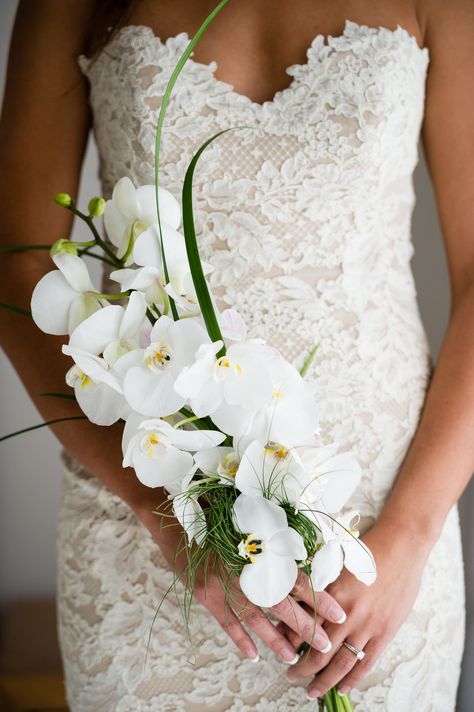 White Orchid Bouquet, Orchid Bouquet Wedding, Red Bouquet Wedding, Orchid Bouquet, Unique Bouquet, Unique Wedding Flowers, Media Photography, Orchid Wedding, White Wedding Bouquets