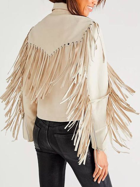 Everything Our Editors Wore to London Fashion Week This Year | Who What Wear UK Fringe Leather Jacket Outfit, Mustang Jacket, Leather Fringe Jacket, Look Grunge, Keri Russell, Fringe Leather Jacket, Free People Jacket, Fringe Jacket, Leather Fringe