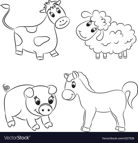 Farm Animals Outline, Animals Worksheet, Horse Outline, Toddler Printables, Horse Coloring Books, Super Coloring Pages, Phonics Reading Passages, Cartoon Sea Animals, Animal Outline