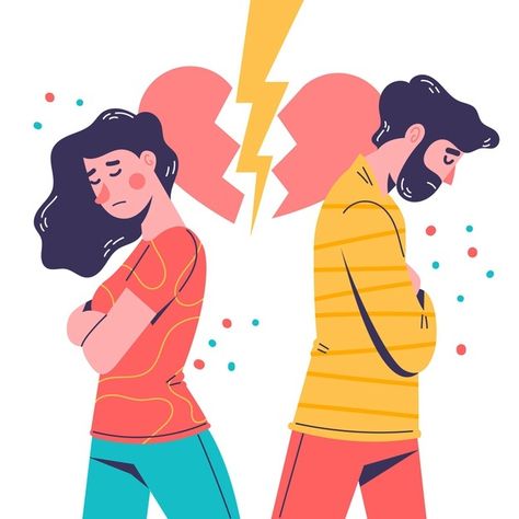 Divorce illustration design | Free Vector #Freepik #freevector #angry #problem #break #relationship Divorce Illustration, Dua For Love, Divorce Law, Conflict Management, Best Marriage Advice, Is It Love?, Unhealthy Relationships, Good Marriage, People Illustration