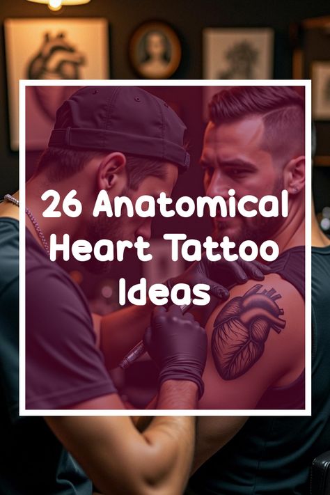 Did you know that anatomical heart tattoos can be the perfect blend of art and emotion? From intricate designs to bold symbolism, these tattoos are a tribute to passion, love, and life itself. Explore 26 stunning ideas that’ll have you rethinking your next ink, featuring realistic details, vibrant creativity, and unique twists. Whether you're into vintage vibes or modern flair, there's a design waiting to blow your mind! Cardiac Heart Tattoos, Heart Hand Tattoo Men, Heart Break Tattoos Men, Real Heart Tattoo Designs, Anatomy Heart Tattoo, Chd Tattoo, Anatomical Heart Tattoo Designs, Mechanical Heart Tattoo, Heart Hand Tattoo