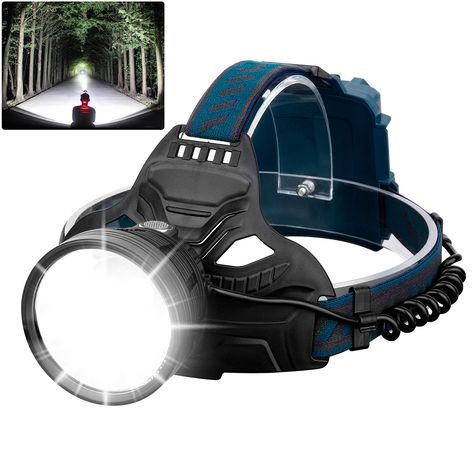 LED Rechargeable Headlamps for Adults, 90000 Lumen Super Bright Headlamp Flashlight 90 Adjustable 4 Modes IPX5 Waterproof USB Solar Step Lights, Solar Landscape Lighting, Rechargeable Headlamp, Railings Outdoor, Solar Led Lights, Rechargeable Light, Head Lamp, Led Headlamp, Camping Lights