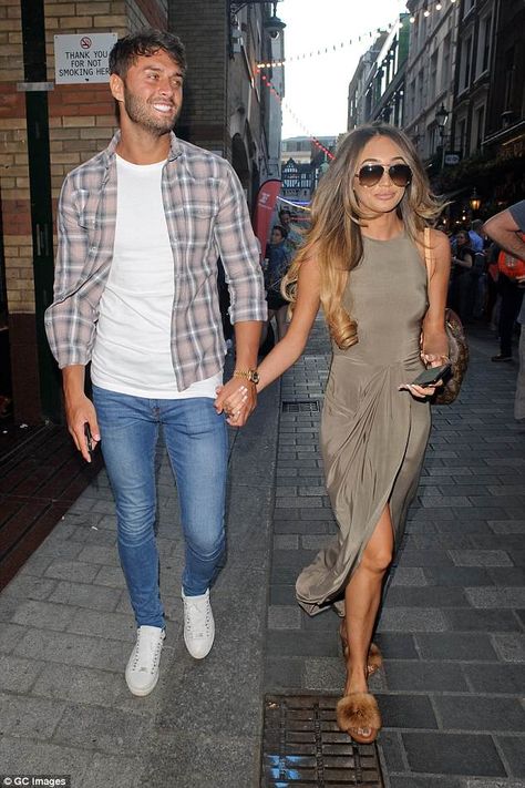 Smitten: Megan McKenna appeared as loved-up as ever as she walked hand-in-hand with her be... Life Goddess, Khaki Green Dress, Pete Wicks, Daytime Outfits, Megan Mckenna, Luxury Couple, Style Moodboard, Dress Date Night, Classy Outfits For Women