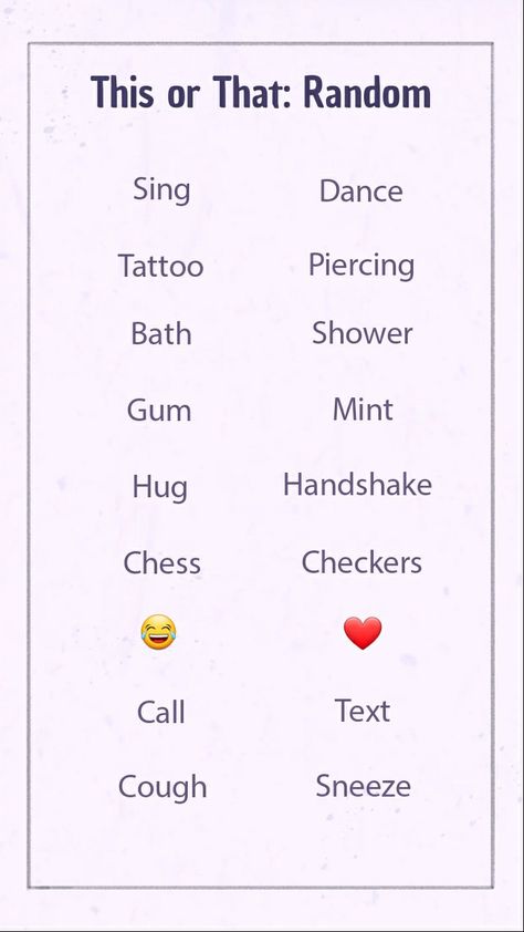 This Or That My Type, This Or That Questions, This Or That, This That, Convo Starters, Funny Would You Rather, Cool Handshakes, Text Games, Bff Things