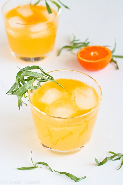 Clementine & Lemon Gin Cocktail...all natural sweeteners in this tasty drink! | cookincanuck.com Lemon Gin Cocktail, Citrus Cocktails, Gin Cocktail Recipes, Lemon Drink, Gin Cocktail, Triple Sec, Gin Cocktails, Natural Sweeteners, Fun Cocktails