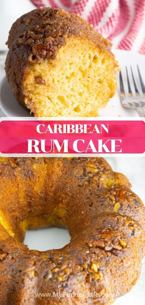 Carribean Rum Cake, Rum Cake With Butter Rum Glaze, Rum Spice Cake, Spiced Rum Cake Recipe, Caribbean Rum Cake Recipe, Rum Bundt Cake Recipes, Spice Rum Cake, Creole Desserts, Jamaican Rum Cake Recipe