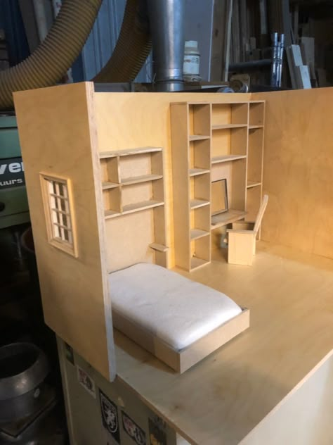 Barbie Bedroom, Barbie House Furniture, Diy Barbie House, Doll Furniture Diy, Doll House Plans, Doll House Crafts, Dollhouse Miniatures Diy, Upcycle Decor, Cardboard House