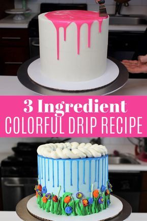 Drip Cake Tutorial, Bolo Drip Cake, Drip Cake Recipes, Three Ingredient Recipes, Cake Frosting Recipe, Recipe Tutorial, Gateaux Cake, Cake Stuff, Drip Cake