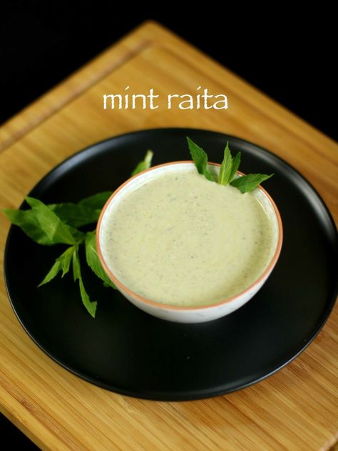 mint raita Mint Raita Recipe, Raitha Recipes, Spicy Biryani, Easy Family Dinners Healthy, Spicy Rice Recipe, Mint Raita, Subzi Recipe, Hebbars Kitchen, Biryani Recipes