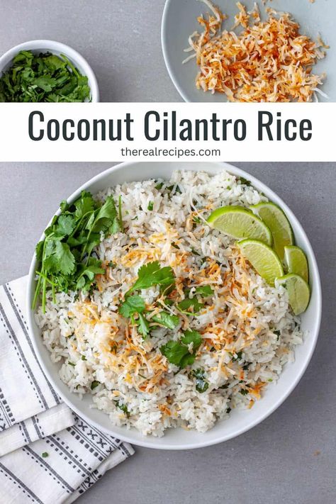 Cilantro Rice Recipe, Coconut Lime Chicken, Bbq Chicken Breast, Cilantro Rice, Cilantro Chicken, Lime Shrimp, Coconut Milk Recipes, Vegetarian Appetizers, Coconut Rice