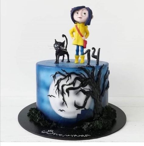 Corpse Bride Birthday Cake, Coraline Cake Ideas, Coraline Cake, Coraline Party, Xare, Horror Cake, Disney Baking, 17 Birthday Cake, Bride Birthday