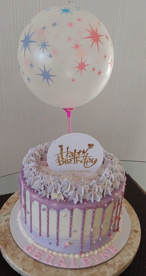 Ube Cake Design Ideas, Purple Drip Cake Birthday, Ube Cake Design, Purple Cake Designs Birthday, Purple Drip Cake, Ube Macapuno Cake, Purple Ombre Cake, 26 Birthday Cake, Birthday Cake For Women Simple