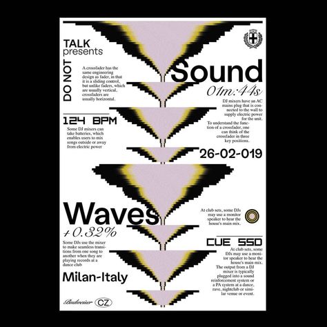 Sound Waves Typography, Sound Waves Graphic Design, Sound Wave Graphic Design, Sound Graphic Design, New Wave Poster, Experimental Illustration, Sound Illustration, Sound Visualization, Riyadh City