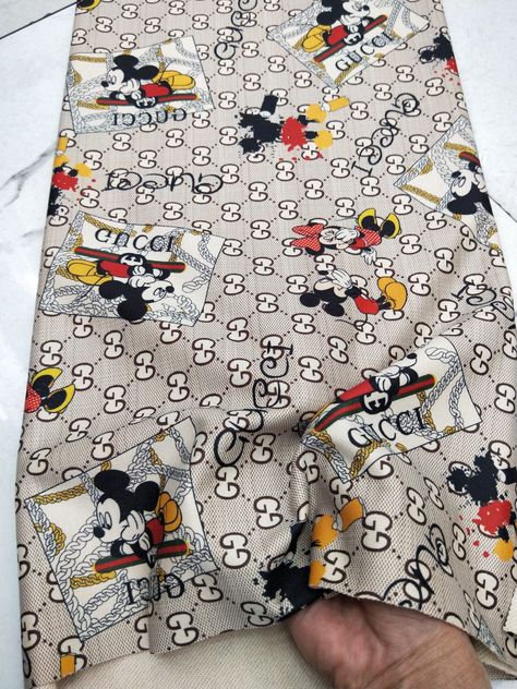 Gucci Floral Pattern, Gucci Black Pattern, Mickey Gucci Shirt, Gucci Fabric Yard, Gucci Fabric, Bling Crocs, Blouses Casual, Disney Fabric, Custom Bling