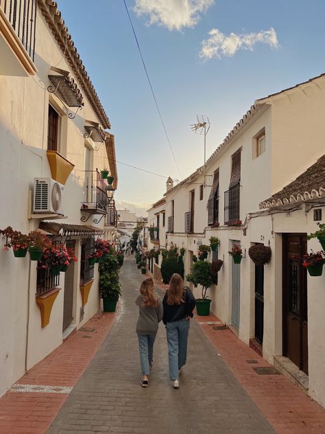 Spanish Town Aesthetic, Spanish Villages, Street Reference, Spanish Vibes, Estepona Spain, Spain Aesthetics, Spanish Street, Spanish Summer, Livin The Dream