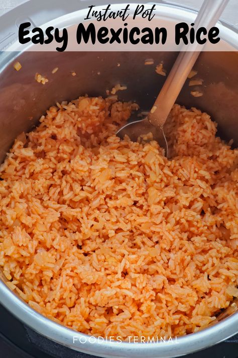 Mexican Rice In Pressure Cooker, Instant Pot Red Rice, Spanish Rice Pressure Cooker, Insta Pot Mexican Rice Recipe, Instant Pot Mexican Rice With Rotel, Insta Pot Spanish Rice Recipes, Authentic Mexican Rice Instant Pot, Instant Pot Spanish Rice Easy, Instapot Spanish Rice Recipe