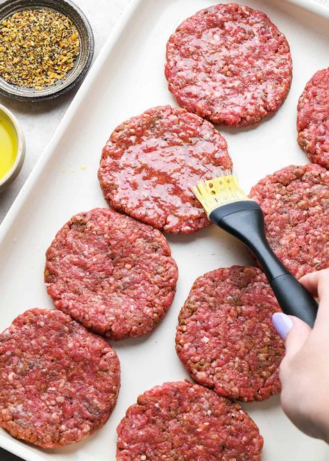 How To Make A Good Burger, Barbeque Hamburger Recipes, Bbq Hamburgers Recipe Hamburger Patties, Premade Hamburger Patties Recipes, Handmade Burgers Patties, Best Homemade Hamburger Patties, Best Hamburgers On The Grill, How To Season Hamburger Patties, Good Burger Recipes