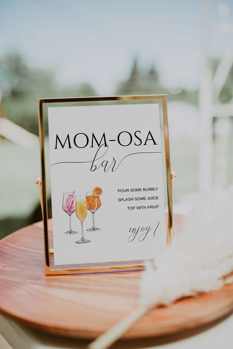 Baby Shower Bar, Mom Osa Bar Sign, Minimal Bar, Mom-osa Bar Sign, Mom-osa Bar, Shower Bar, Mimosa Bar Sign, Signs For Mom, Mimosa Bar