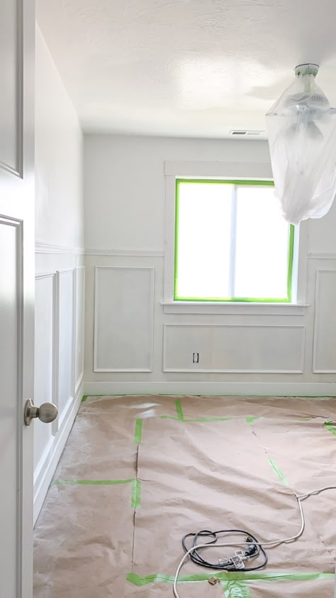 How to install box trim for a huge impact! #nurseryideas #wallmolding #accentwallideas #bedroomideas #girlnursery #easyaccentwallideas Wall Trim Molding, How To Start Painting, Box Trim, Type Of Paint, Trim Moulding, Baby Girls Room, Pvc Trim, Painting Walls, Picture Frame Molding