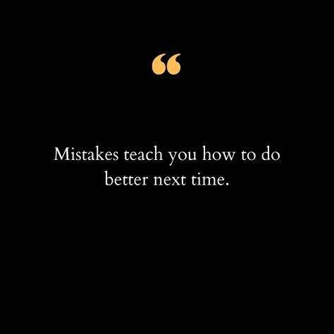 Mistakes are often seen as setbacks, but they are truly stepping stones to growth. 🌱 Each misstep teaches us invaluable lessons that guide us towards doing better next time. Instead of fearing mistakes, embrace them as opportunities for learning and improvement. 💪 Every stumble is a chance to refine our skills, enhance our understanding, and strengthen our resilience. 🚀 Remember, the journey to success is paved with the lessons learned from our mistakes. Embrace them, learn from them, and let... Learn From Mistakes Quotes, Quotes Mistakes Learning, Mistake Quotes Learning From, Mistakes Quotes Learning From, Quotes About Mistakes, You Learn From Your Mistakes Quote, Mistakes Quotes, Mistakes Are Opportunities To Learn, Learn From Mistakes