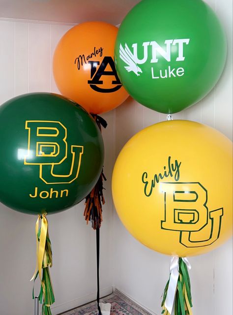 College Balloons, College Signing Day, National Signing Day, Balloon Tower, College Party, College Parties, Baylor University, Graduation Parties, Balloon Sculptures