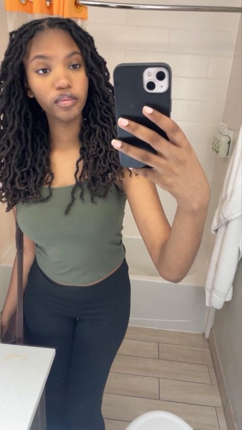 Long Natural Locs Black Women, Instant Locs Black Women, Long Black Locs Black Women, Black Women Long Locs, Long Thick Locs Black Women, Black Women With Locs Aesthetic, Girlfriend Goals, Natural Hair Styles Easy, Loc Styles