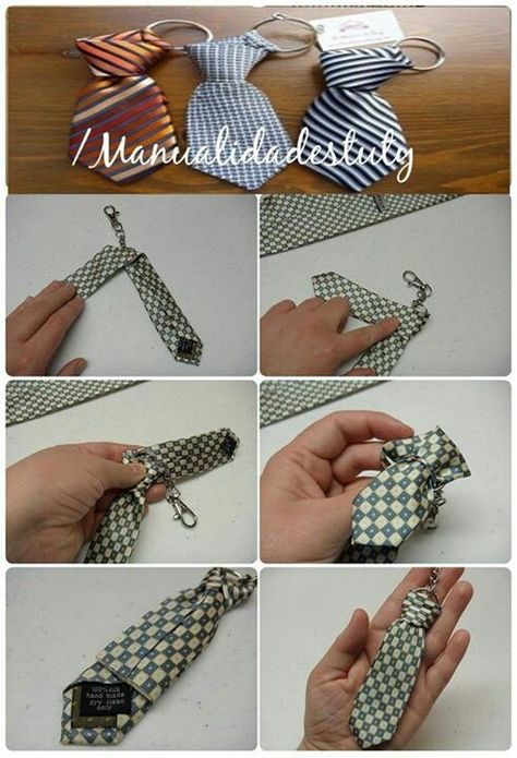 REUSE Key Ring Ideas, Diy Key Ring, Diy Necktie Projects, Jw Convention Gifts, Pioneer School Gifts, Necktie Crafts, Tie Ideas, International Gifts, Diy Key