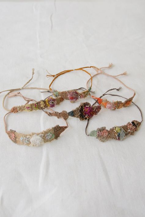 jewelry Archives - MAKIE HOME Woven Bracelet Diy, Fiber Art Jewelry, Textile Necklace, Silk Bracelet, Textile Art Embroidery, Bologna Italy, Fiber Jewelry, Golden Jewelry, Jewelry Showcases