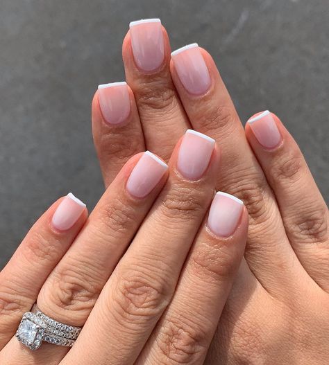 West beauty on Instagram: “Straight tips x milky french 🇫🇷 handpinted with gel polish ✨ #navyprotools #thegelbottle #frenchmania #frenchmanicure #leedsnails…” French Straight Nails, Straight Nail French Tip, Straight Across French Tip, French Nails Straight, Straight French Nails, Short Straight Nails, French Tip Nails Wedding, Straight French Tip, Straight French Tip Nails