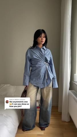 how to tie a button front shirt, super easy! #styletips #fashionhacks ... | TikTok How To Style An Oversized Button Up, Front Tie Shirt Outfit, Jessica Wang, Tie Up Shirt, 2024 Fashion, A Button, Button Front Shirt, Button Shirt, Button Up Shirt