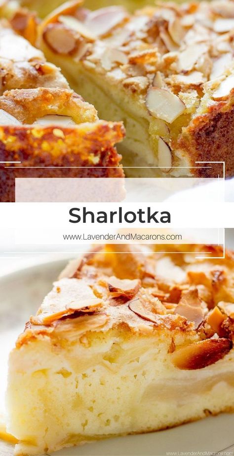 Apple Charlotte Cake, International Apple Recipes, Russian Apple Cake Sharlotka, Polish Apple Cake Recipes, Desserts Made With Half And Half, Art And The Kitchen Recipes, Custard Apple Cake, Shabbat Dessert Recipes, Ukrainian Apple Cake