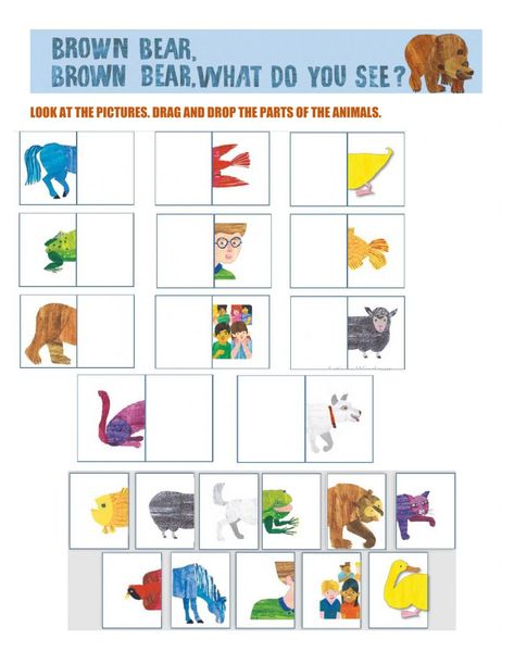 Bears Kindergarten, Language And Literacy Activity Preschool Animals, Brown Bear What Do You See Printables, Brown Bear Worksheet, Brown Bear Brown Bear What Do You See Activities, Brown Bear Brown Bear What Do You See, Bear Activities Preschool, Brown Bear Speech Therapy Activities, Bear Books For Preschool